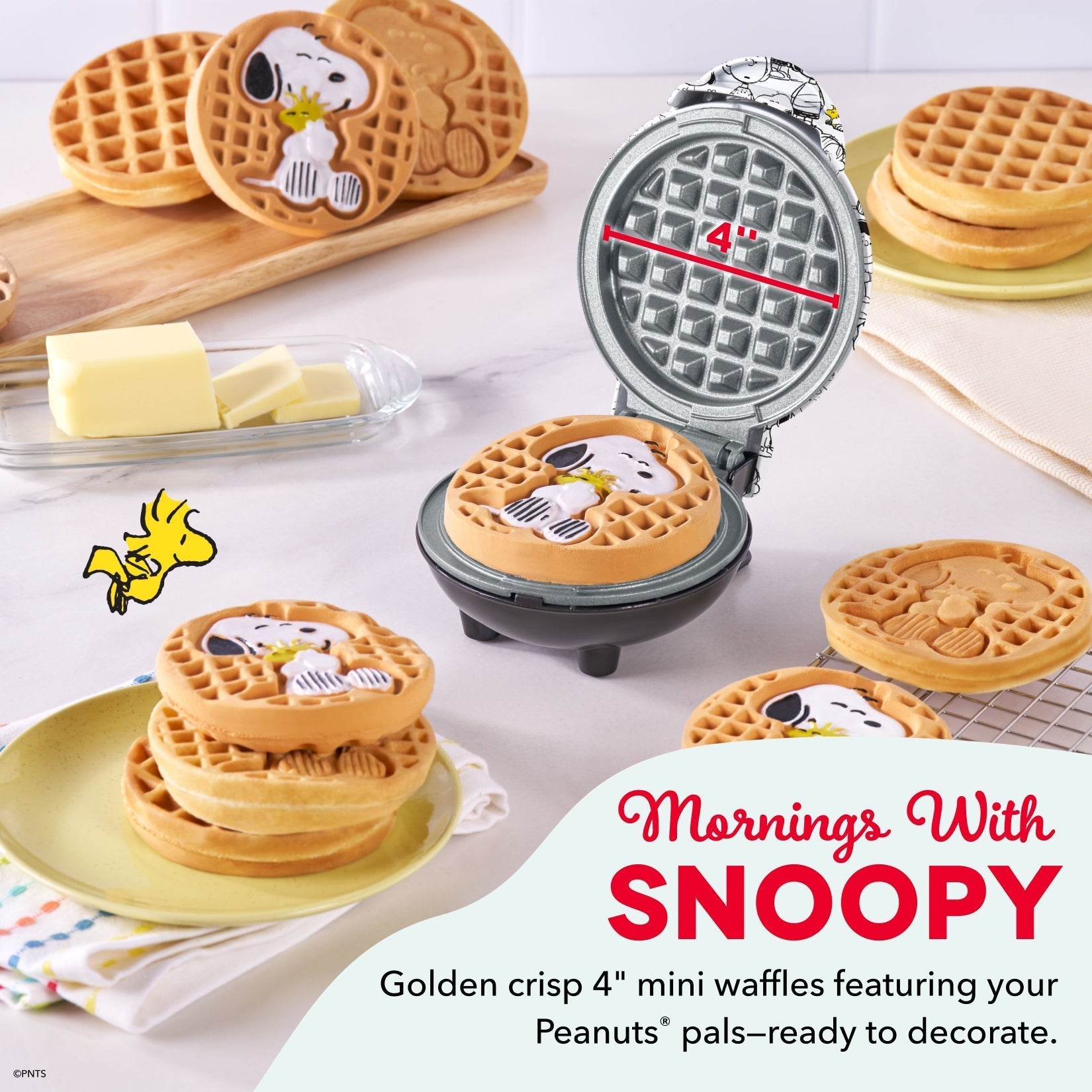 Peanuts® x Dash 75th Anniversary Mini Waffle Maker